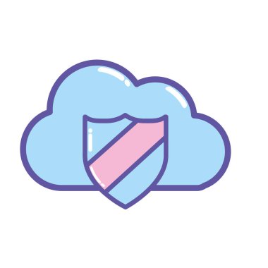 bulut veri merkezi güvenlik kalkan vektör çizim ile