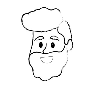 Şekil mutlu ve güzel saç modeli, vektör çizim kafa adam