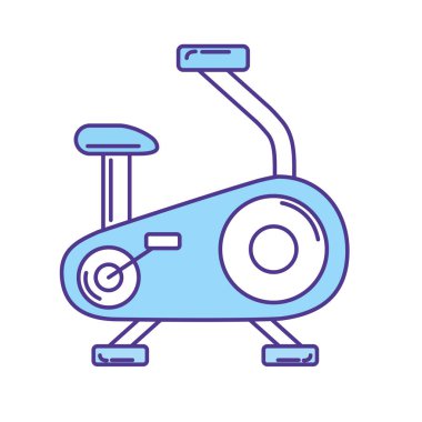 egzersiz bisikleti makine ve sağlıklı yaşam vektör çizim