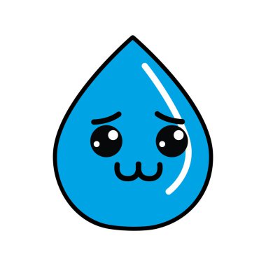 Kawaii üzgün damla kutsal kişilerin resmi, vektör tasarım görüntü illüstrasyon