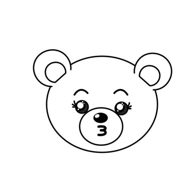 satır sevimli vahşi hayvan yüz ifade vektör çizim ile