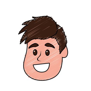 saç modeli, baş adamla mutlu ve güzel illüstrasyon vektör