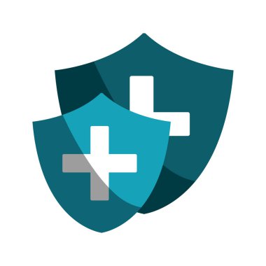 Set mavi mühür acil güvenlik, vektör çizim çapraz