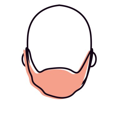 iyi adam yüz sakallı ve kel, illüstrasyon vektör