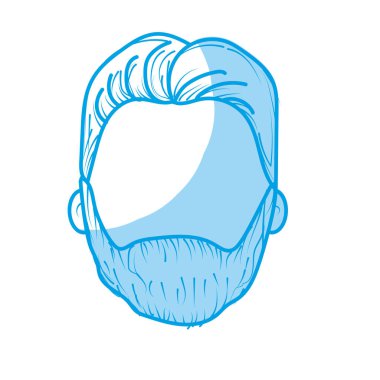 siluet iyi adam yüz haistyle ve sakal, vektör çizim ile