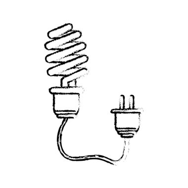 satırı kaydetmek ampul güç kablosu ile vektör çizim tasarım
