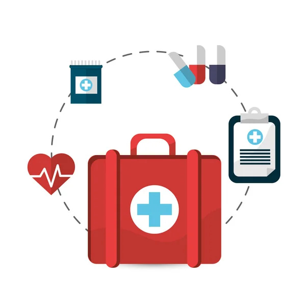 Hospital Suitcase Tools Icon Image Vector Illustration Design — 스톡 벡터