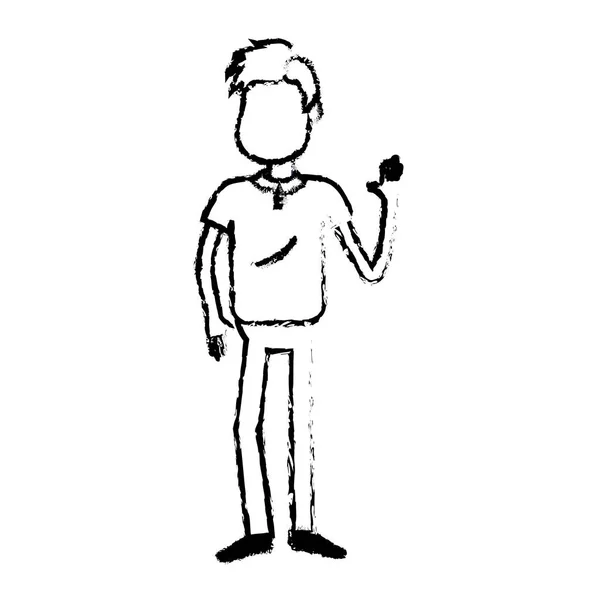 Σχήμα Γλυκός Άνθρωπος Χέρι Της Μέχρι Και Ωραία Ρούχα Εικονογράφηση — Διανυσματικό Αρχείο