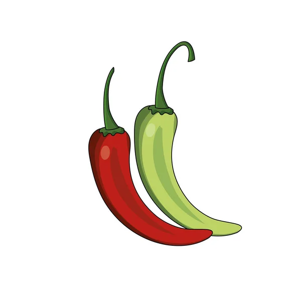 Cayenne Chili Natürliche Pflanzliche Ernährung Vektorveranschaulichung — Stockvektor