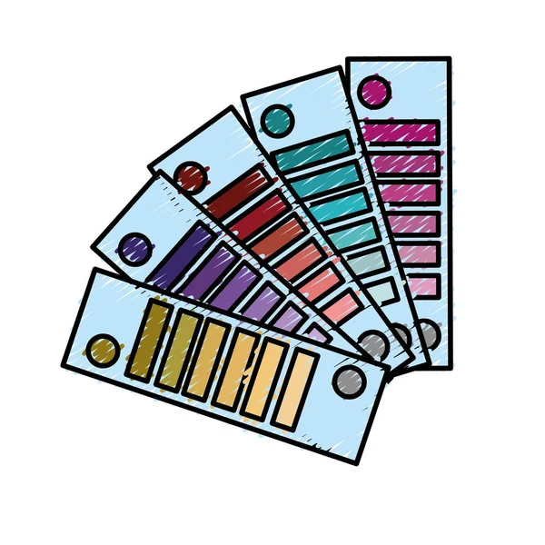 Paletas Colores Decoración Pintada Vector Diseño Ilustración — Archivo Imágenes Vectoriales