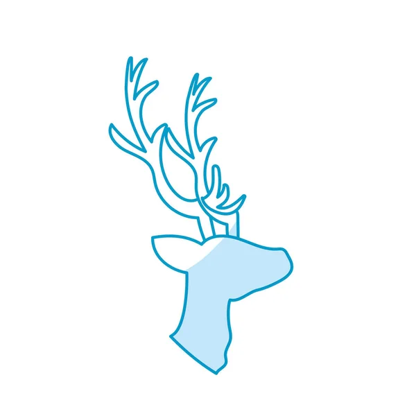 Deer Wild Animal Natural Reserve Vector Illustration — Stok Vektör