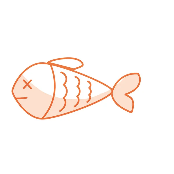 Silhouet Heerlijk Vis Eten Met Natuurlijke Voedingsstoffen Vecctor Illustratie — Stockvector