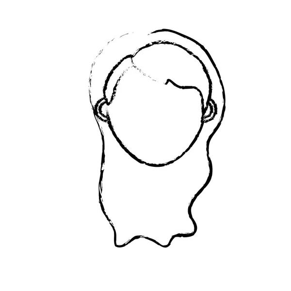 Figura Mujer Cabeza Con Los Ojos Cerrados Peinado Vector Ilustración — Vector de stock