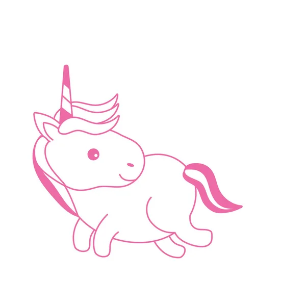 Silhouette Nice Unicorn Horn Hairstyle Design Vector Illustration — стоковый вектор