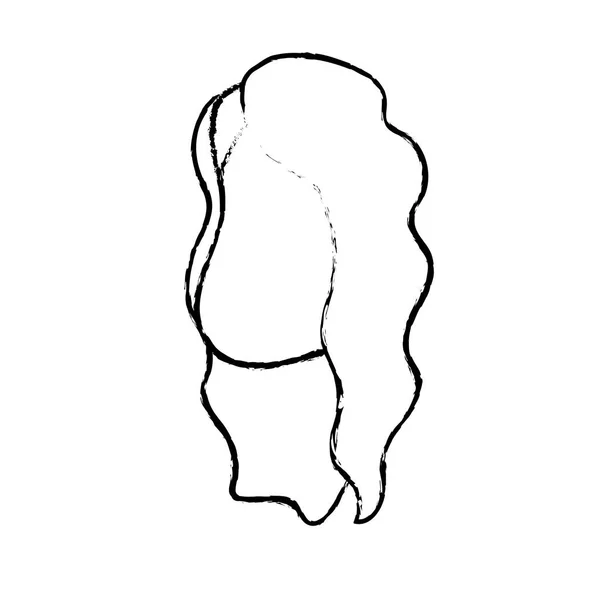 Figure Avatar Femme Visage Avec Dessin Coiffure Illustration Vectorielle — Image vectorielle