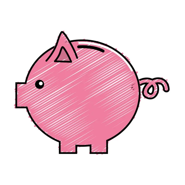Beau Cochon Pour Économiser Monnaie Illustration Vectorielle — Image vectorielle