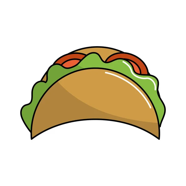 Meksykańskie Tacos Fast Food Ikona Projektowania Ilustracja Wektorowa — Wektor stockowy