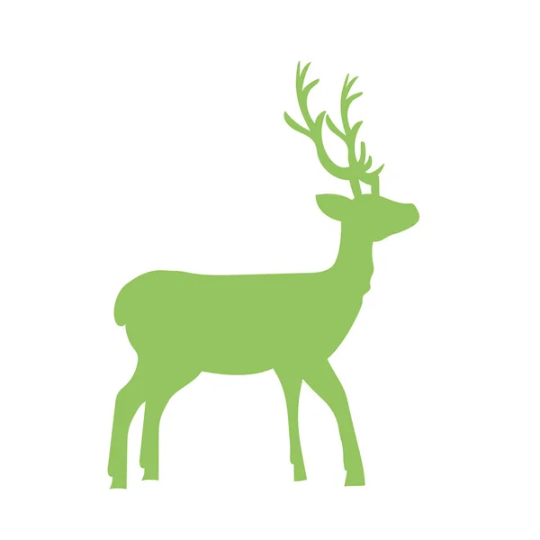 Deer Wild Animal Natural Reserve Vector Illustration — Stockvector