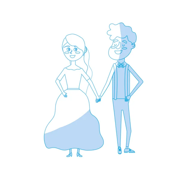 Silhouette Lyckligt Par Tillsammans Och Romantiskt Firande Vektor Illustration — Stock vektor