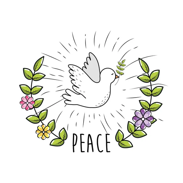世界調和要素ベクトル図の平和の鳩 — ストックベクタ