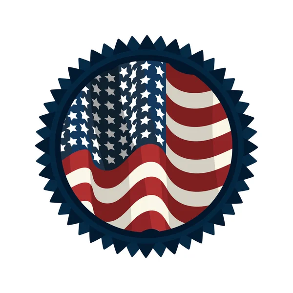 Έμβλημα Σημαία Των Ηπα Στο Εσωτερικό Σχεδιασμό Εικονογράφηση Διάνυσμα — Διανυσματικό Αρχείο