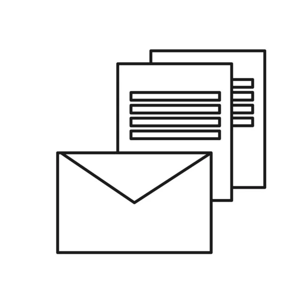 Figura Mensagem Eletrônica Ícone Carta Line Ilustração Vetorial —  Vetores de Stock
