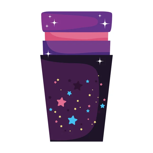 Taza Plástico Con Estrellas Vector Diseño Ilustración — Vector de stock