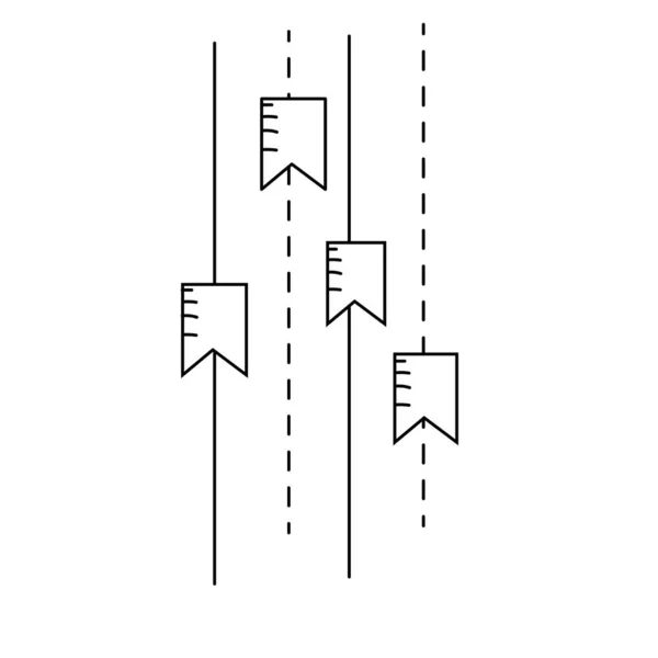 Línea Linda Bandera Del Partido Colgando Diseño Vector Ilustración — Archivo Imágenes Vectoriales