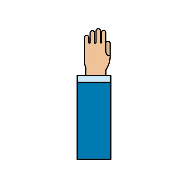 Hand Upp Med Formell Kostym Vektor Illustration Design — Stock vektor