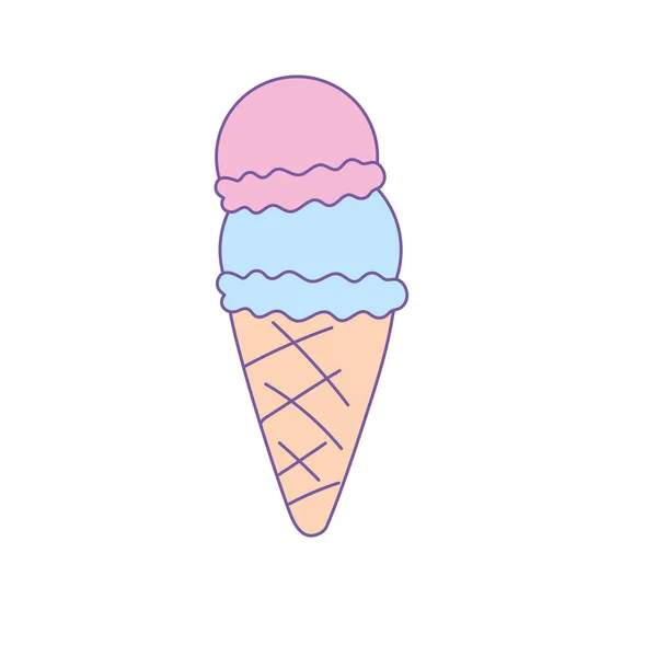 Leckeres Eis Süßes Dessert Vektor Illustration — Stockvektor