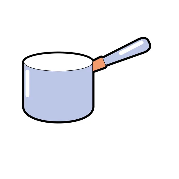 Pot Kitchen Utensil Object Cuisine Vector Illustration — Stock Vector