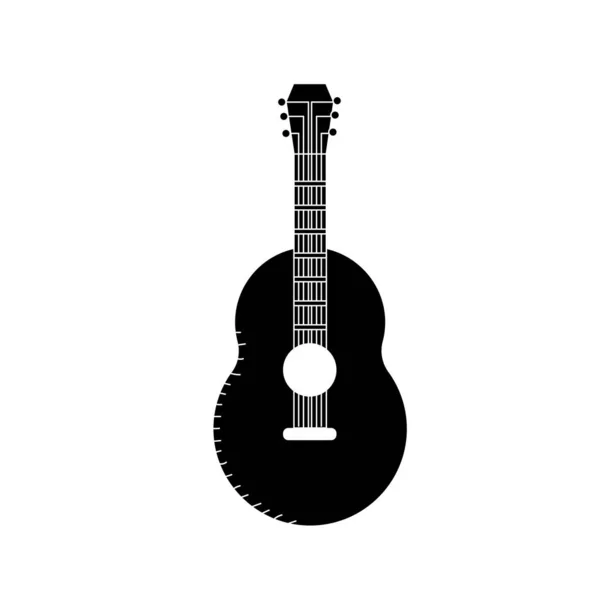 音楽のベクトル図を再生する輪郭ギター楽器 — ストックベクタ