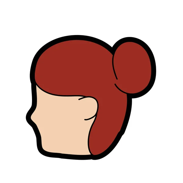 Rosto Mulher Avatar Com Desenho Penteado Ilustração Vetorial — Vetor de Stock