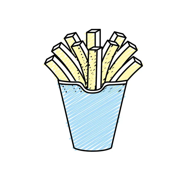 Leckere Pommes Frites Französisches Fast Food Essen Vektorillustration — Stockvektor