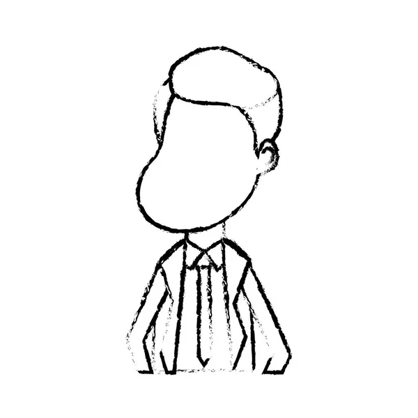 Figure Happy Man Hairstyle Elegant Suit Vector Illustration — Διανυσματικό Αρχείο