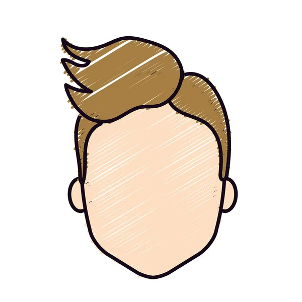 Nettes Männergesicht Mit Haarschnitt Vektorillustration — Stockvektor