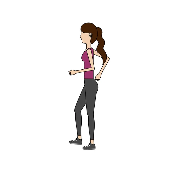 健康妇女做运动载体插图设计 — 图库矢量图片