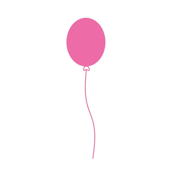 Silhouet Grappige Ballon Decoratie Ontwerp Vliegen Vectorillustratie — Stockvector