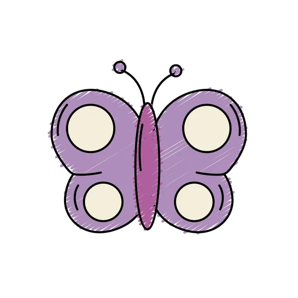 Schönheit Schmetterling Tier Mit Flügeln Vektor Illustration — Stockvektor