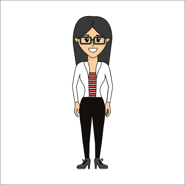 people, woman with casual cloth and glasses avatar icon, vector illustration