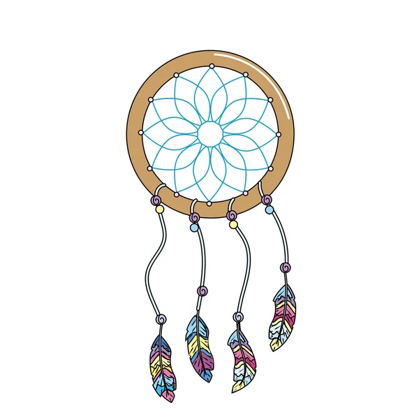 Güzellik Rüya yakalayıcı tüyler tasarım vektör çizim ile