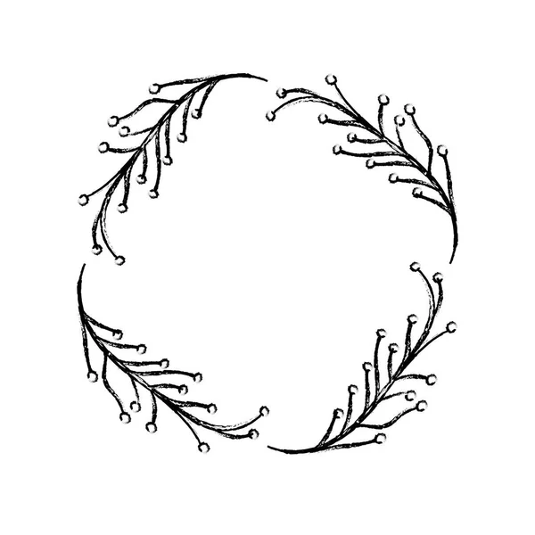 Векторная Иллюстрация Листьями Цветами — стоковый вектор