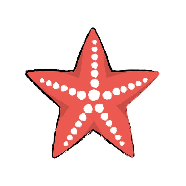 Belleza Estrella Mar Animal Que Viven Vector Mar Ilustración — Vector de stock