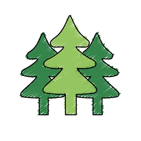 Natuurlijke Pijnbomen Tot Ecologie Reserveren Vectorillustratie — Stockvector