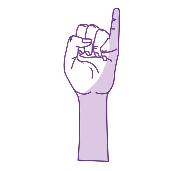 Silhouette Söt Hand Med Pinky Upp Symbol Vektorillustration — Stock vektor