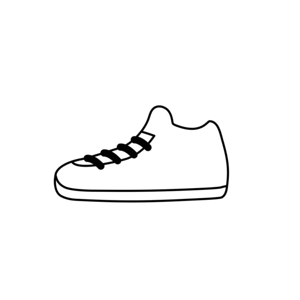 Ligne Sneakers Élément Faire Exercice Avec Illustration Vectorielle Style Mode — Image vectorielle