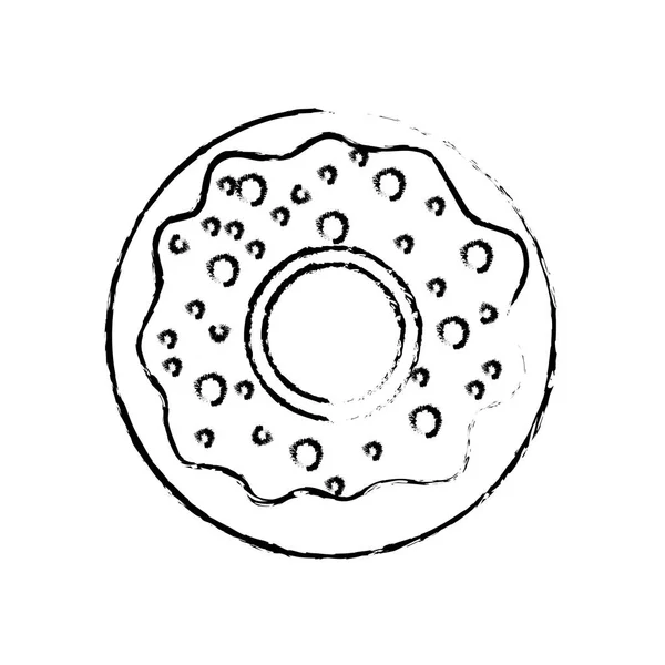 Figure Delicious Sweet Donut Bakery Snack Vector Illustration — Διανυσματικό Αρχείο