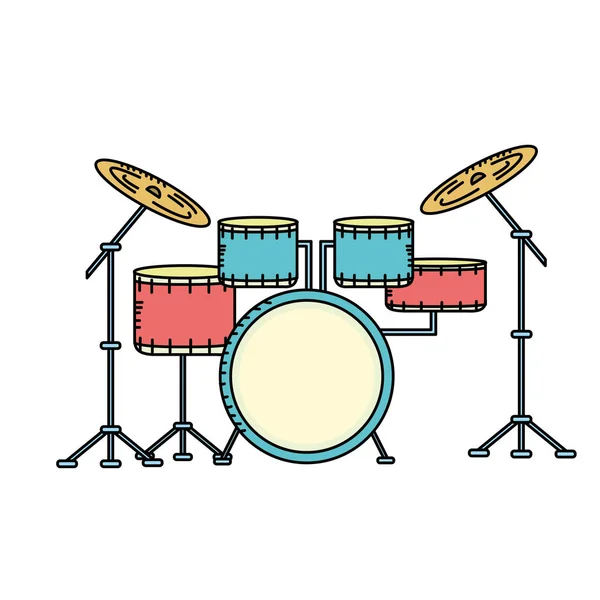 ドラム楽器音楽のベクトル図を再生するには — ストックベクタ