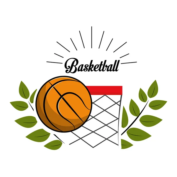 Emblema Baloncesto Icono Del Juego Vector Diseño Ilustración — Vector de stock