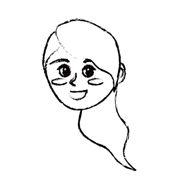 Фігура Аватар Щаслива Жінка Обличчя Дизайном Зачіски Векторні Ілюстрації — стоковий вектор